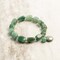Earth's Jewels Semi-Precious Aventurine Natural Green Gemstone Bracelet, Silver Round Charm